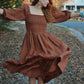 Smocked Bodice Dress - Amber Linen