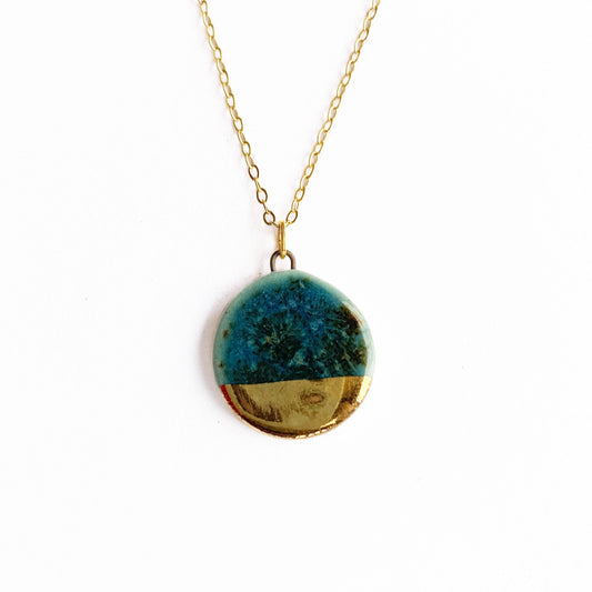 Small Circle - Teal + Gold