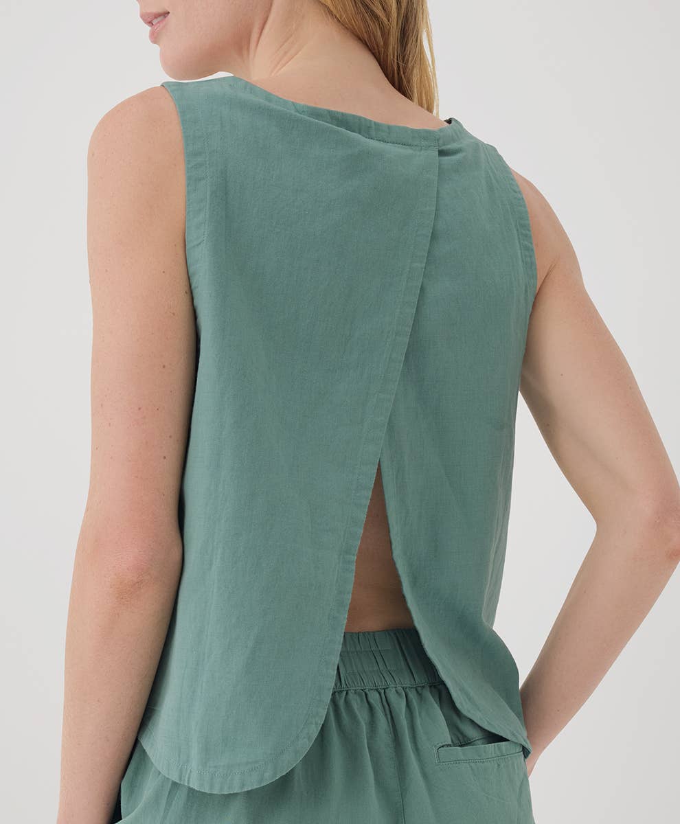 Women's Canopy Linen Blend Tulip Back Tank