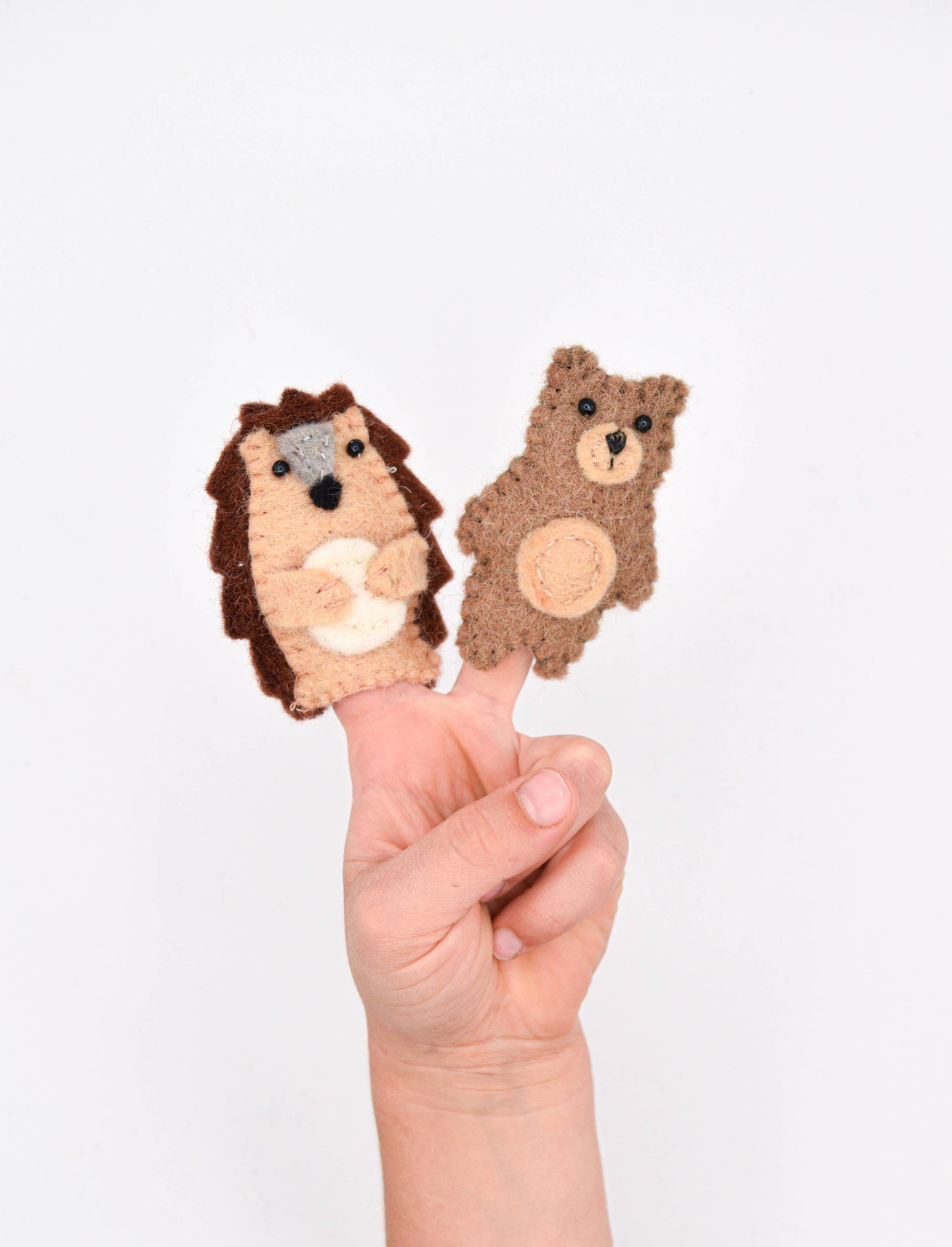 Finger Puppet - Hedgehog and Bear Set