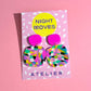 Pink Dot Abstract Bubble Clay Earrings