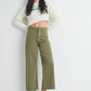 Matcha Scissor Cut Wide Leg Jeans