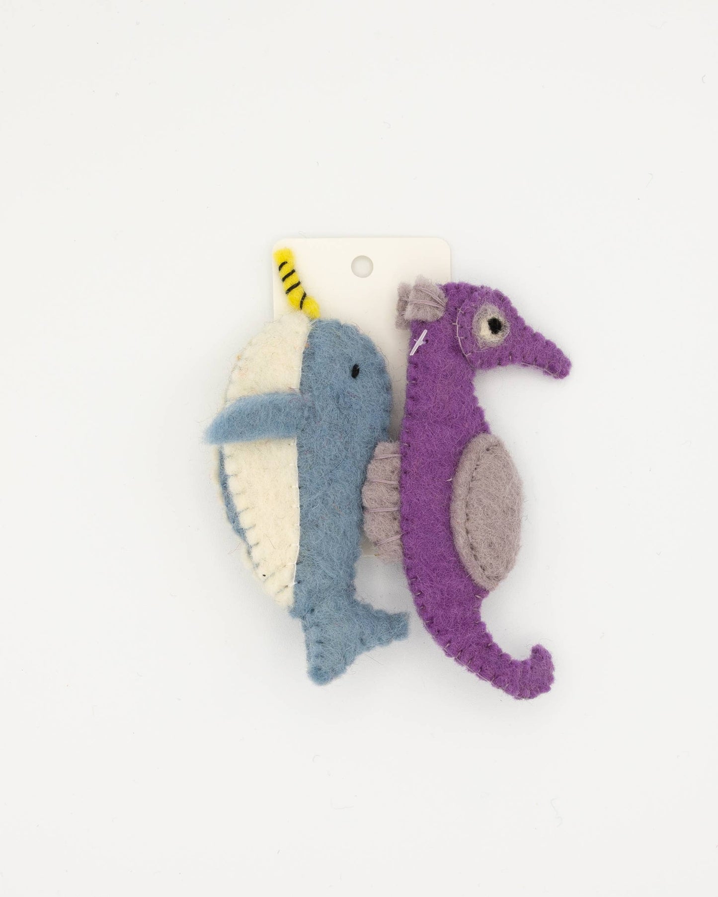 Finger Puppet - Narwhal and Seahorse (Ocean theme) 