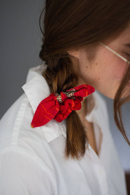 Saree Mini Scrunchie with Bow