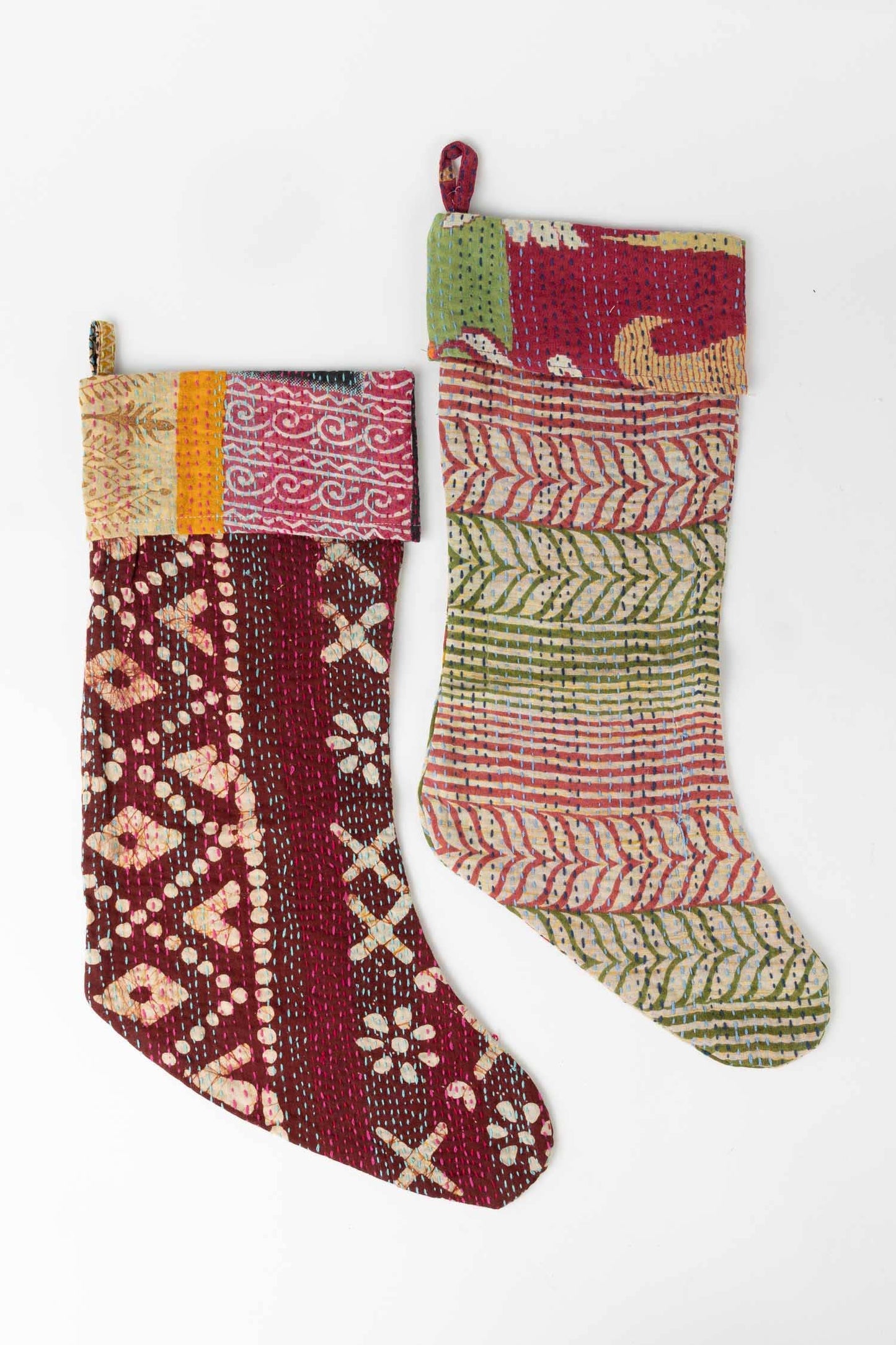 Kantha Stitched Stocking