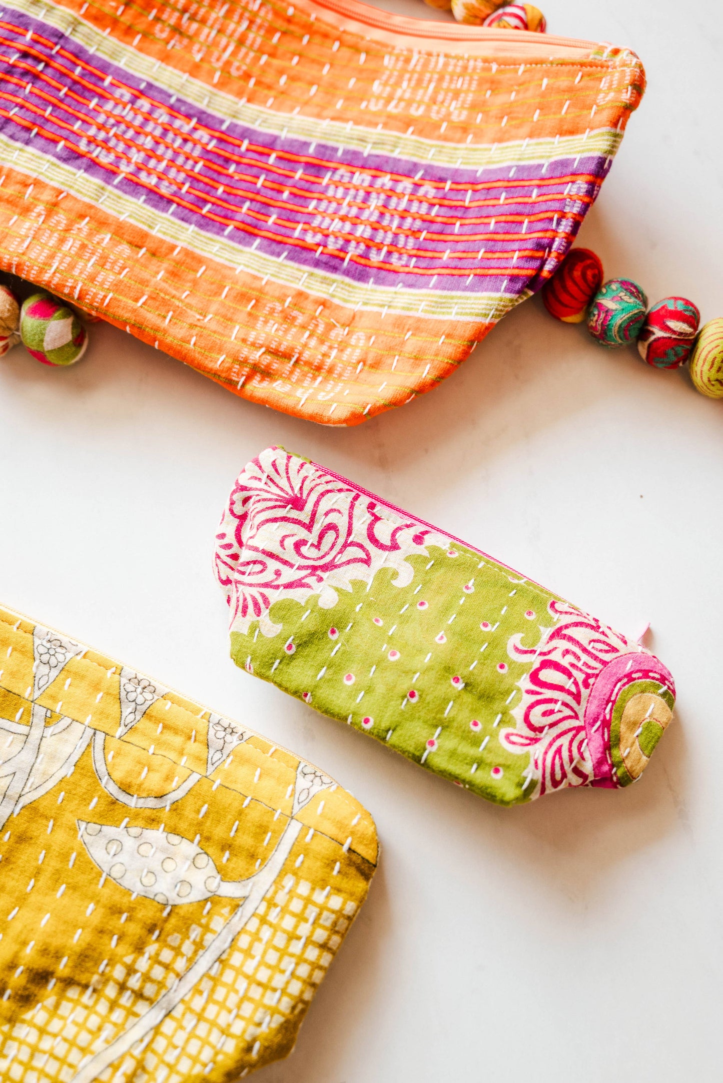 Kantha Cosmetic Bag - Medium