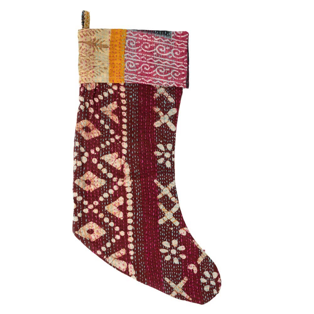 Kantha Stitched Stocking