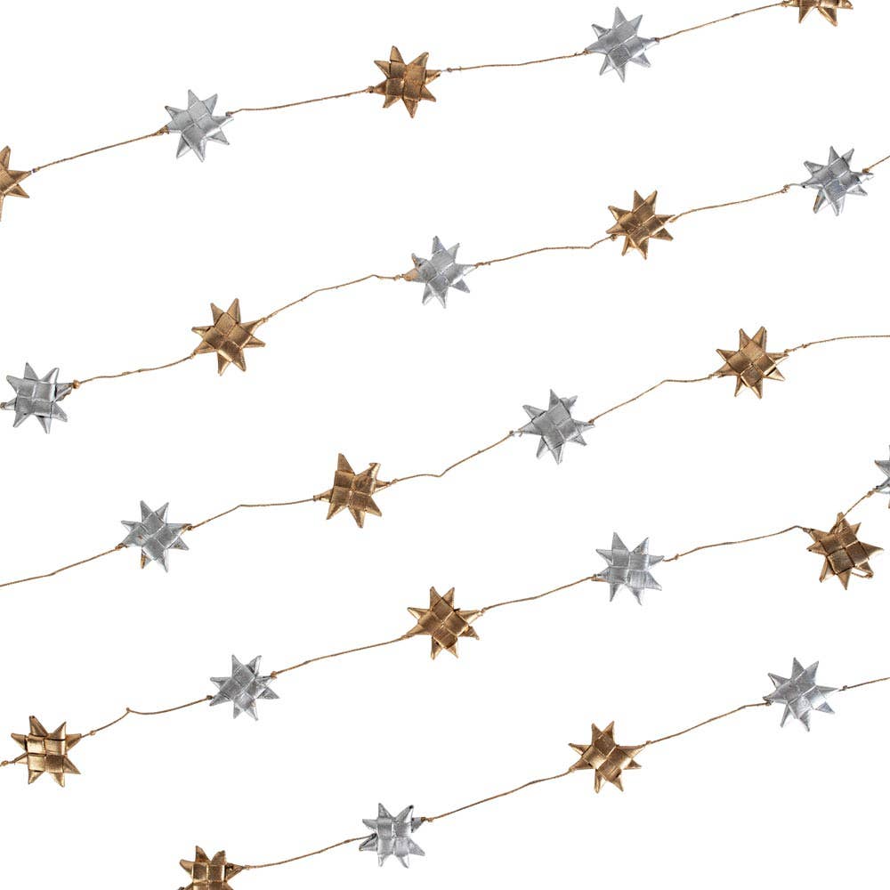 Silver and Gold Star Garland