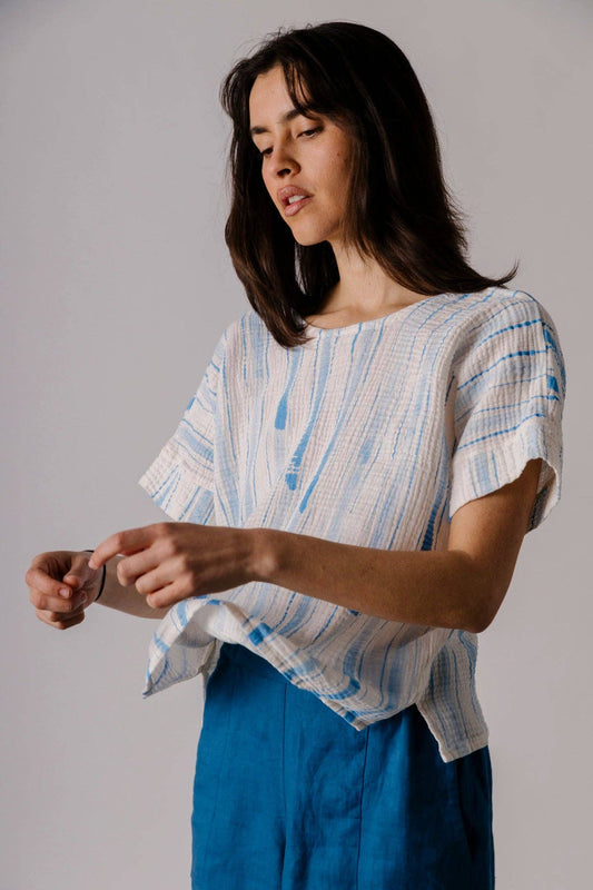 Hanna Top - Handpainted Stripe