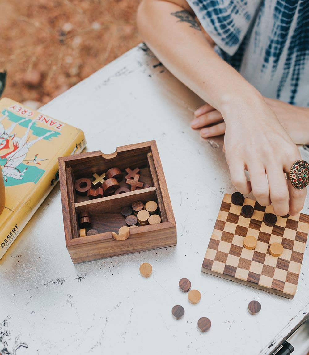 Checkers and Tic Tac Toe Game Set