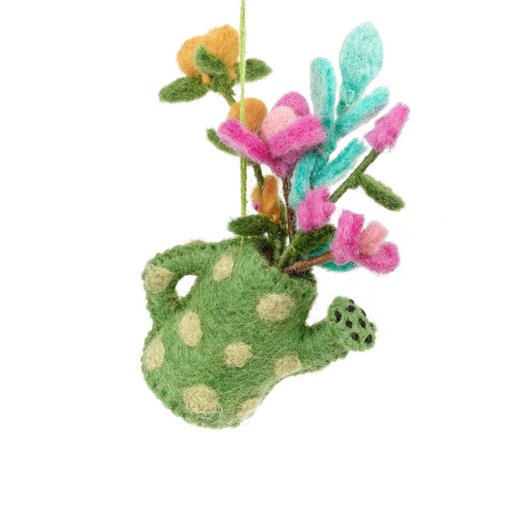 Handmade Felt Funky Bloom Waterring Can Hanging Decoration