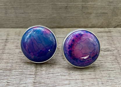 Purple & Pink Round Agate Ring