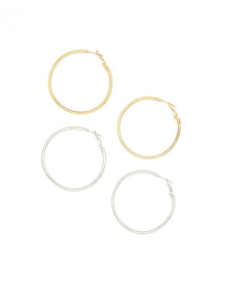 Classic Recycled Metal Hoop Earrings