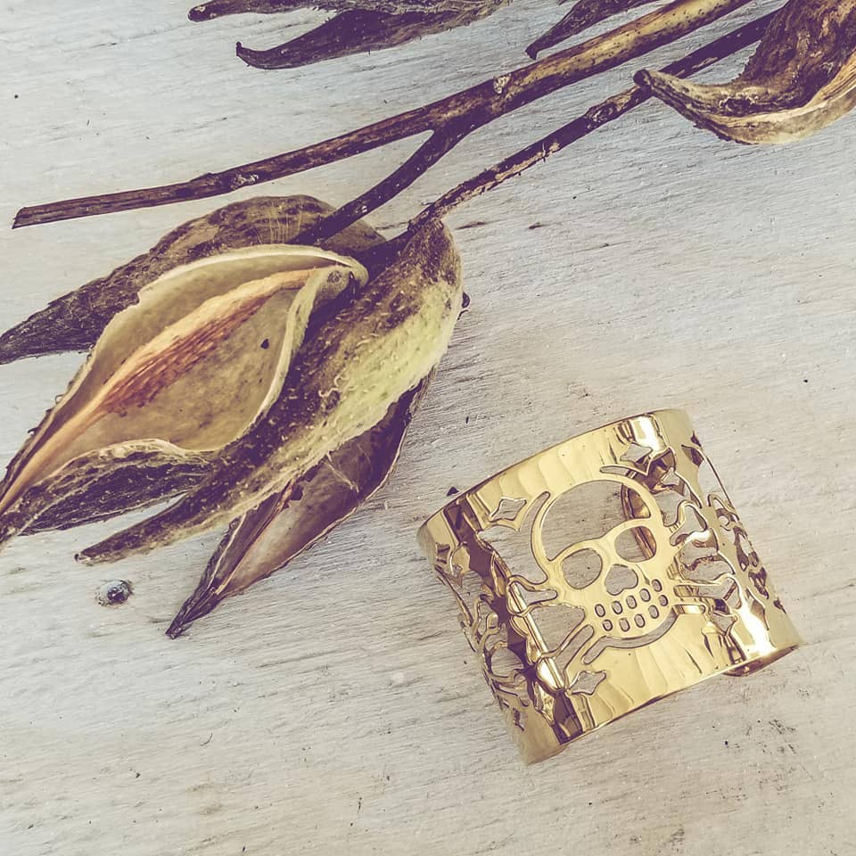 Brass Skull Cuff