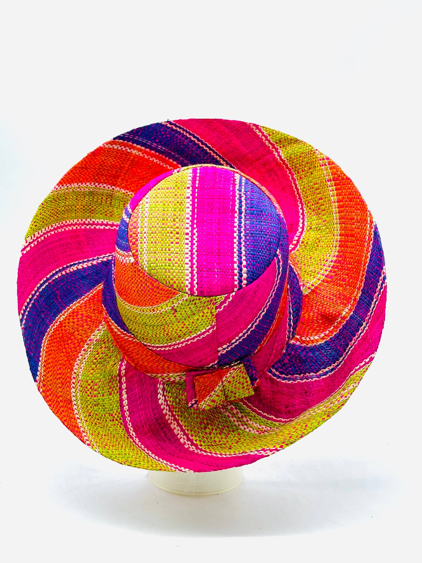 Sun Hats: Colored Stripes Packable 5" & 7" Brim Raffia Straw