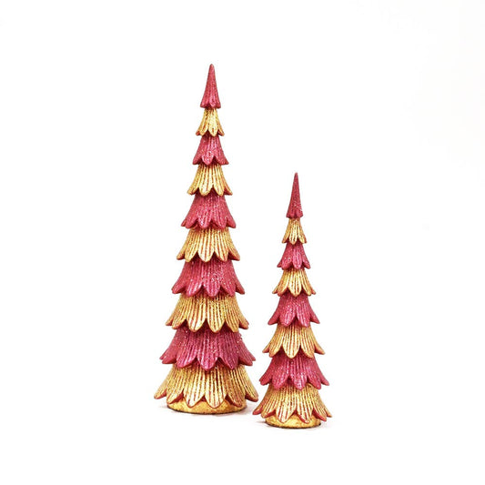 Tabletop Christmas Tree (Magenta/Gold)