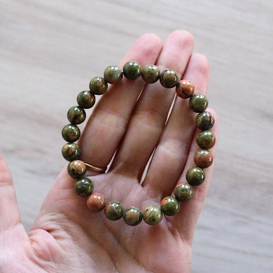 Unakite Jasper Bracelet 8mm