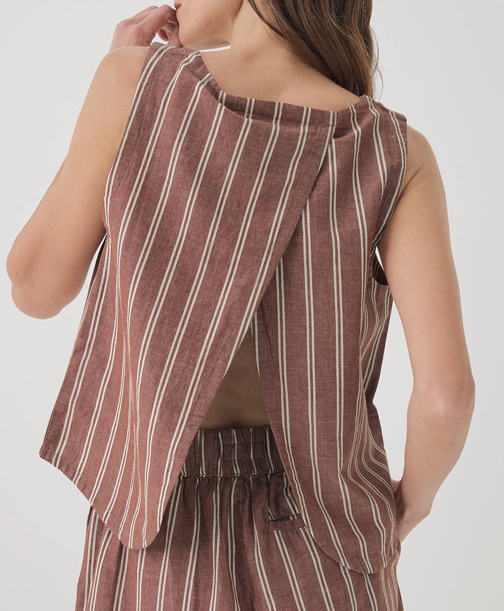 Women's Canopy Linen Blend Tulip Back Tank