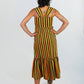 Opal Dress Navy Chartreuse Stripe