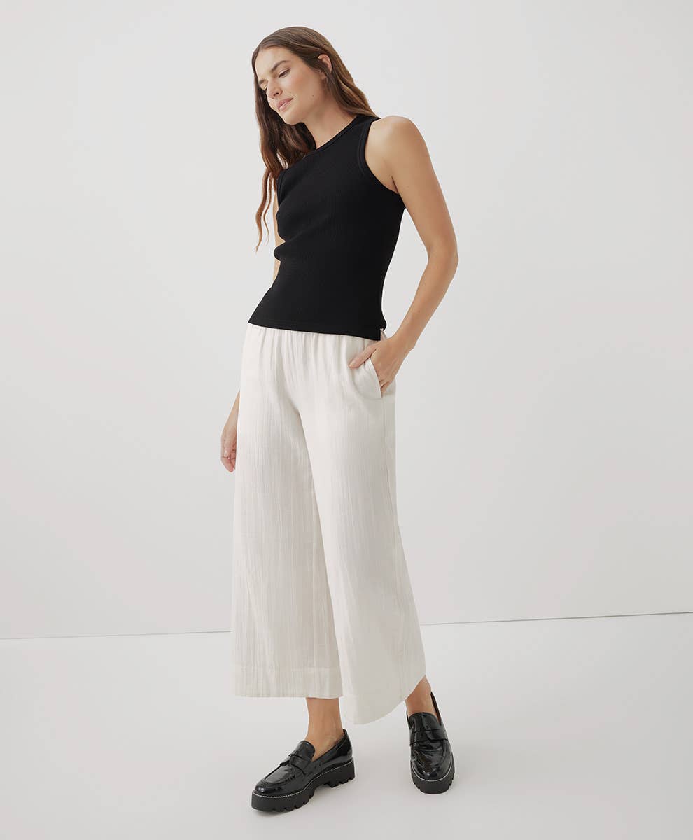 Women's Coastal Double Gauze Wide Leg Pant