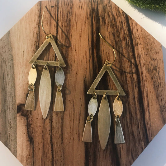 Brass mobile earrings