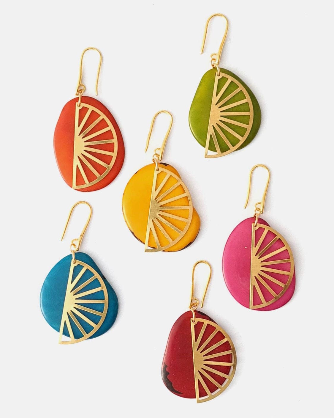 Segment Tagua Earrings