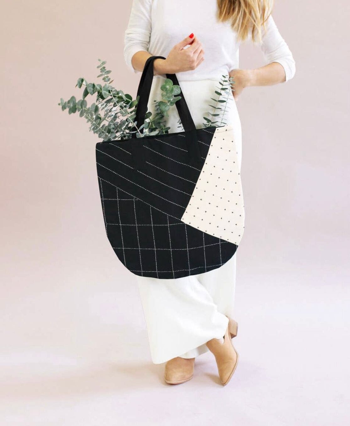 Black & White Quilted Tote