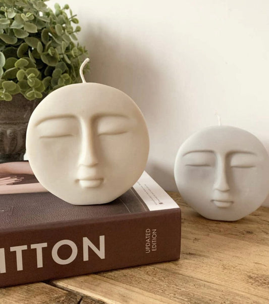 Moon Face Candle