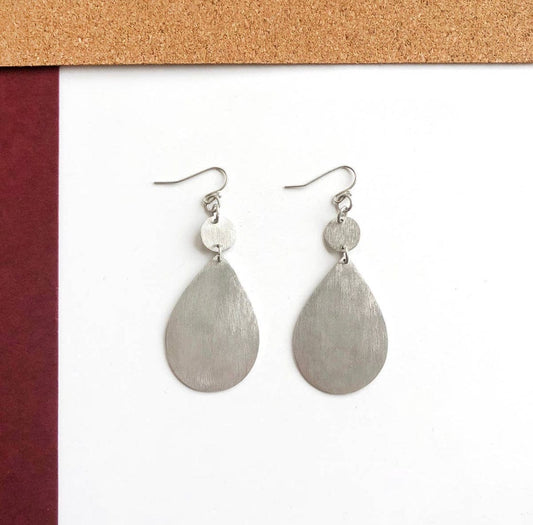 Silver Brass Twilight Teardrop Earrings